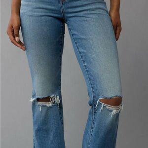 American Eagle Outfitters Blue Boot Cut Jeans Distressed
